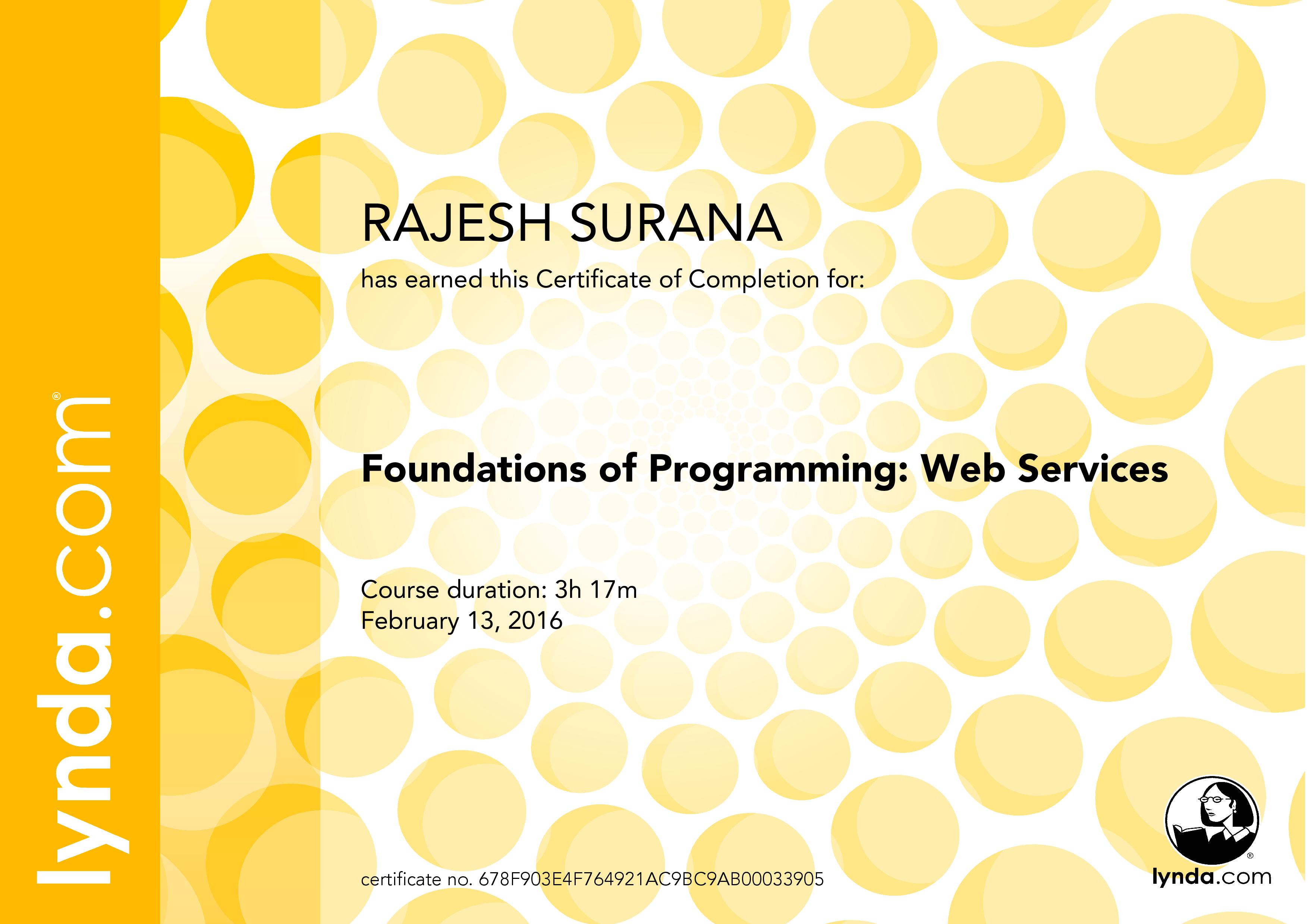 Foundations of Programming: Web Services
