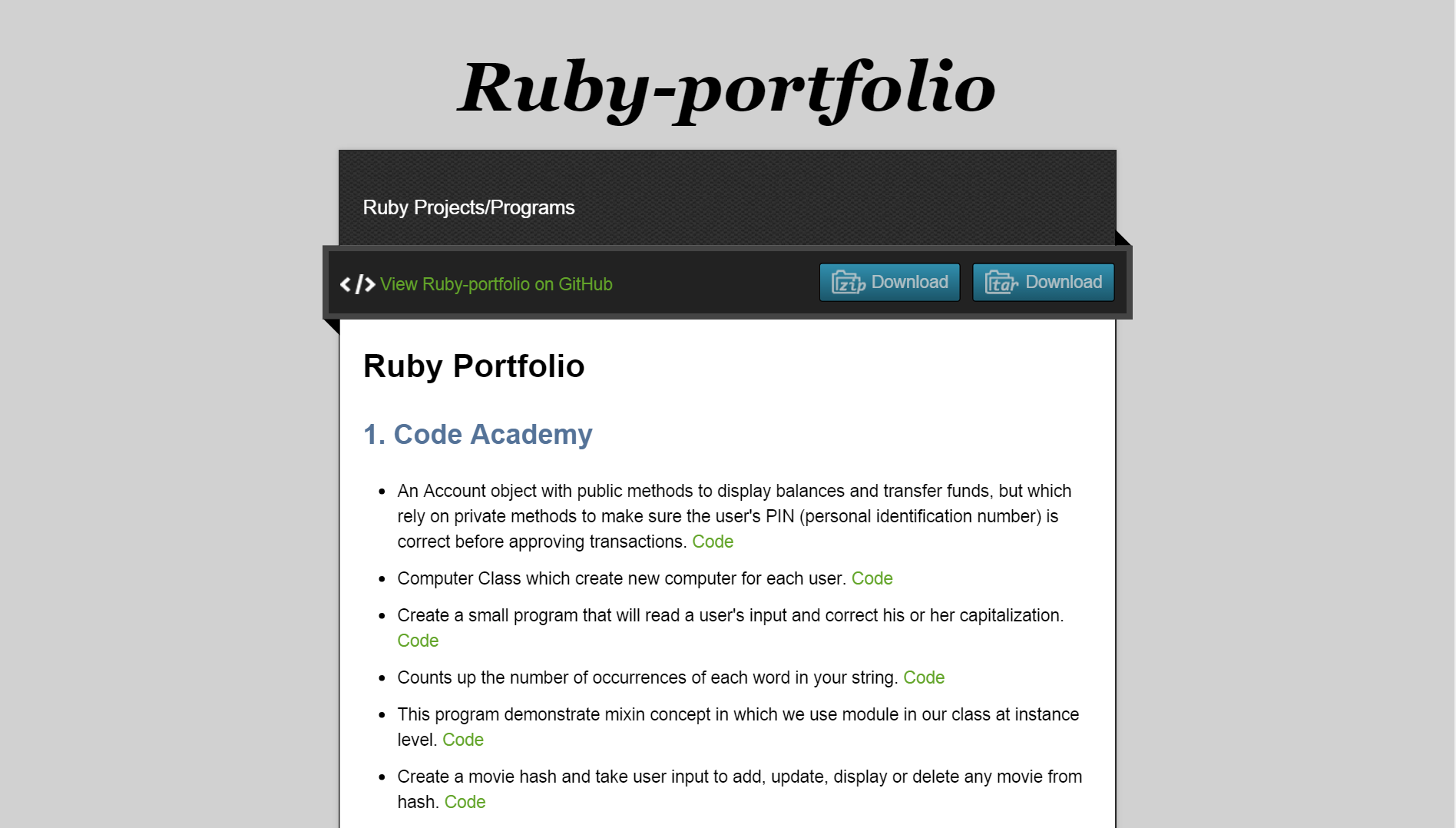 Rajesh Surana Ruby Portfolio